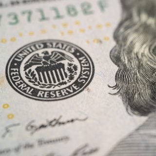 Close up of the Federal Reserve System logo